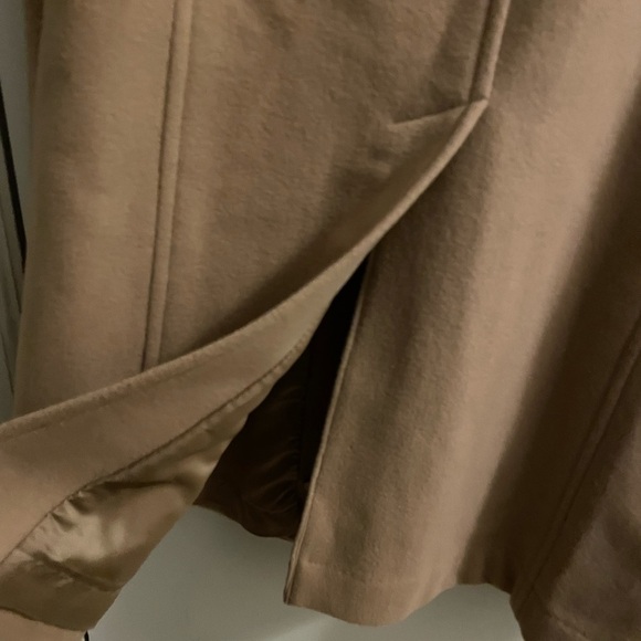 Jones New York Tan Camel Wool Cashmere Blend Long Hooded Coat Size 10 - Picture 11 of 16